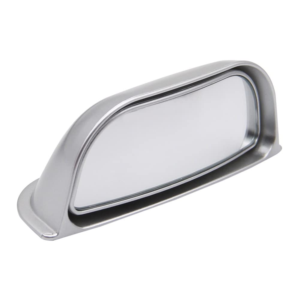 360 Grad HD Auto Blind Spiegel rotatierbar einstellbar 2 Seitenwinkel Außen Automobil Rückspiegel Parkspiegel(1PC E Silver 13x5cm) von Huhpa