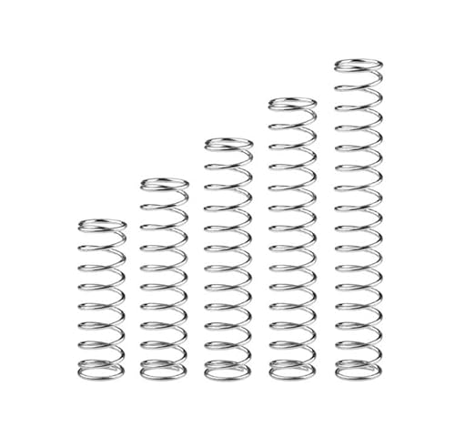 5 Stück 304 Edelstahl kleine Druckfeder Rückstelldruck Federdraht Durchmesser 0,5 mm Außendurchmesser 3/4/5/6 mm L 5–50 mm(10mm,4mm - 0.5mm (5Pcs)) von Huhpa