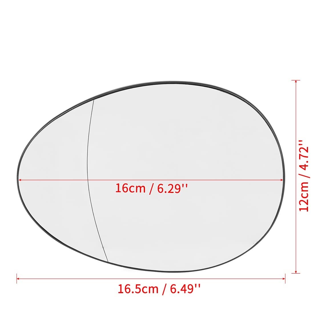 Autohaux Spiegelglas beheizt mit Trägerplatte Seitenrückspiegelglas for 2007-2015 Mini Cooper(1Pair) von Huhpa