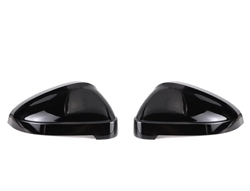 Rückspiegelabdeckungskappe Kohlefaser Silber for A4 A5 S4 S5 RS4 RS5 B9 8W Limousine Saloon Avant Quattro 2017-2023(Black-2pcs) von Huhpa