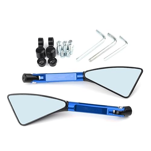 Universeller Motorradspiegel CNC Side Heckansicht Blue Anti-Blend Fo rkawasaki ER6N ER6F ER-6N(Blue Big-Mirror) von Huhpa