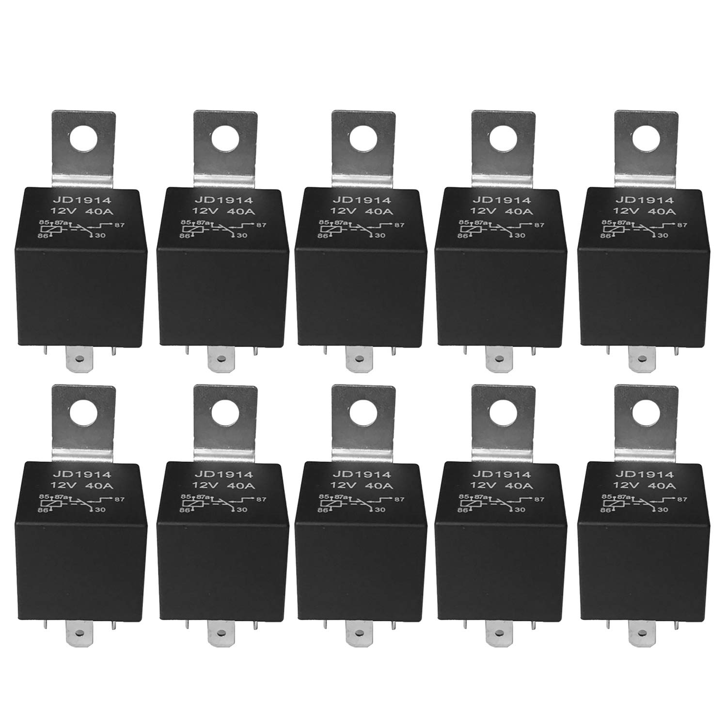 Huhudyy 10 StüCk 5-Poliger 12-V-Relaisschalter (SPDT) (30/40 Ampere) 12-Volt-Fahrzeugrelais für FahrzeuglüFter von Huhudyy