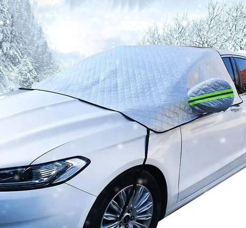 Frontscheibenabdeckung,Frostschutz Auto Frontscheibe,Sonnenschutz Auto Frontscheibe ​Abdeckung,Auto Windschutzscheiben Faltbar,Winterabdeckung Eisschutzfolie für gegen Schnee Frost und Sonne,230*145cm von Huifengjie