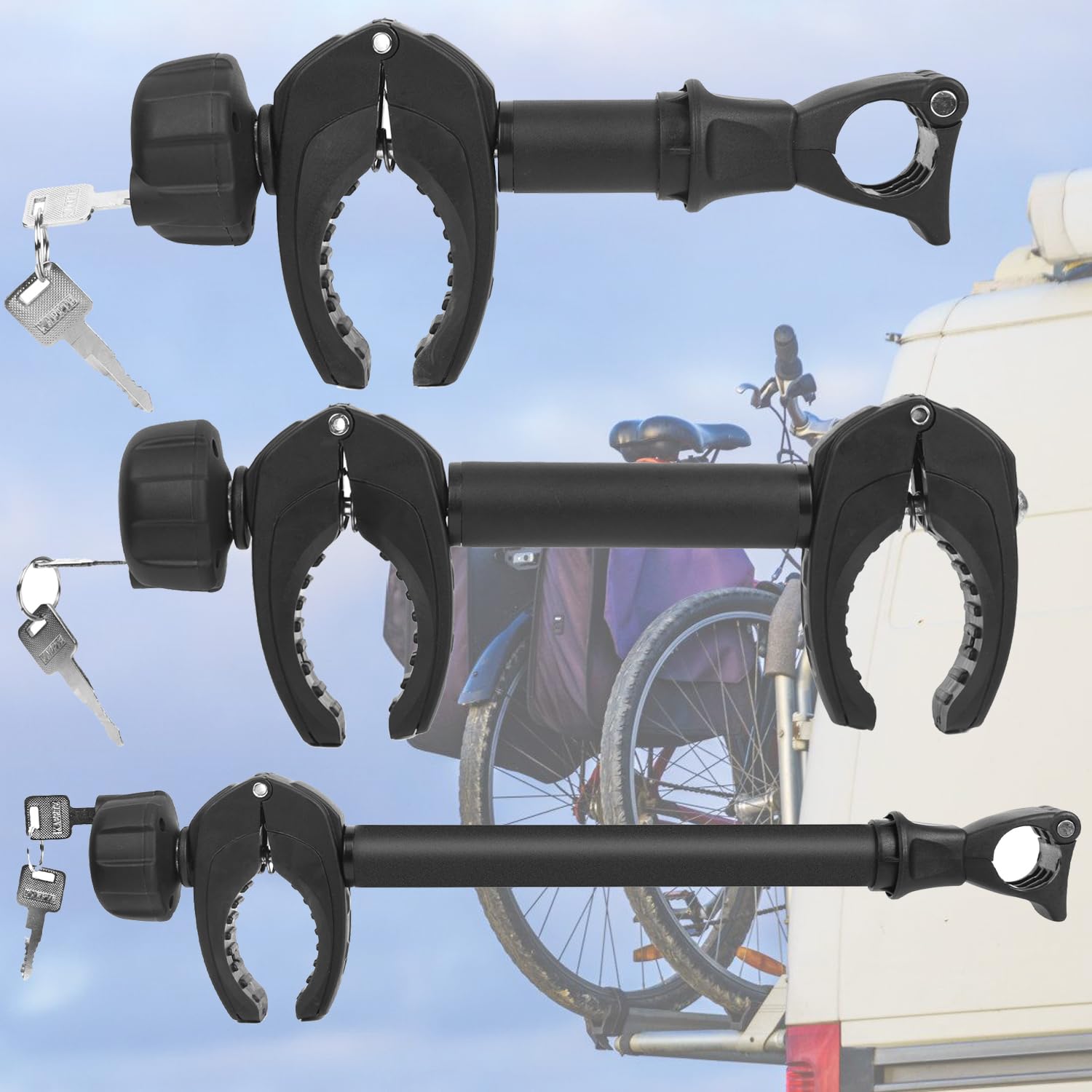 Fahrradhalterung, Rahmen-haltearm Set(3 PCS), Fahrradträger Fahrradhalter Befestigung, Sicher verschlossen und diebstahlsicher auf Reisen. von Hujabay