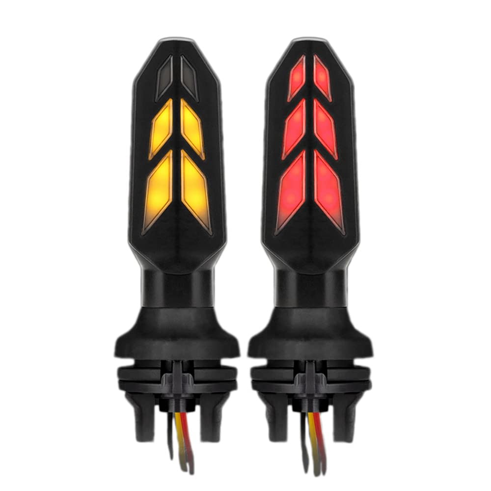 Hurromy LED-Tagfahrlicht für Motorrad, Doppelfluss, Gelb + Blinker, rot, für CG160 CB250 von Hurromy