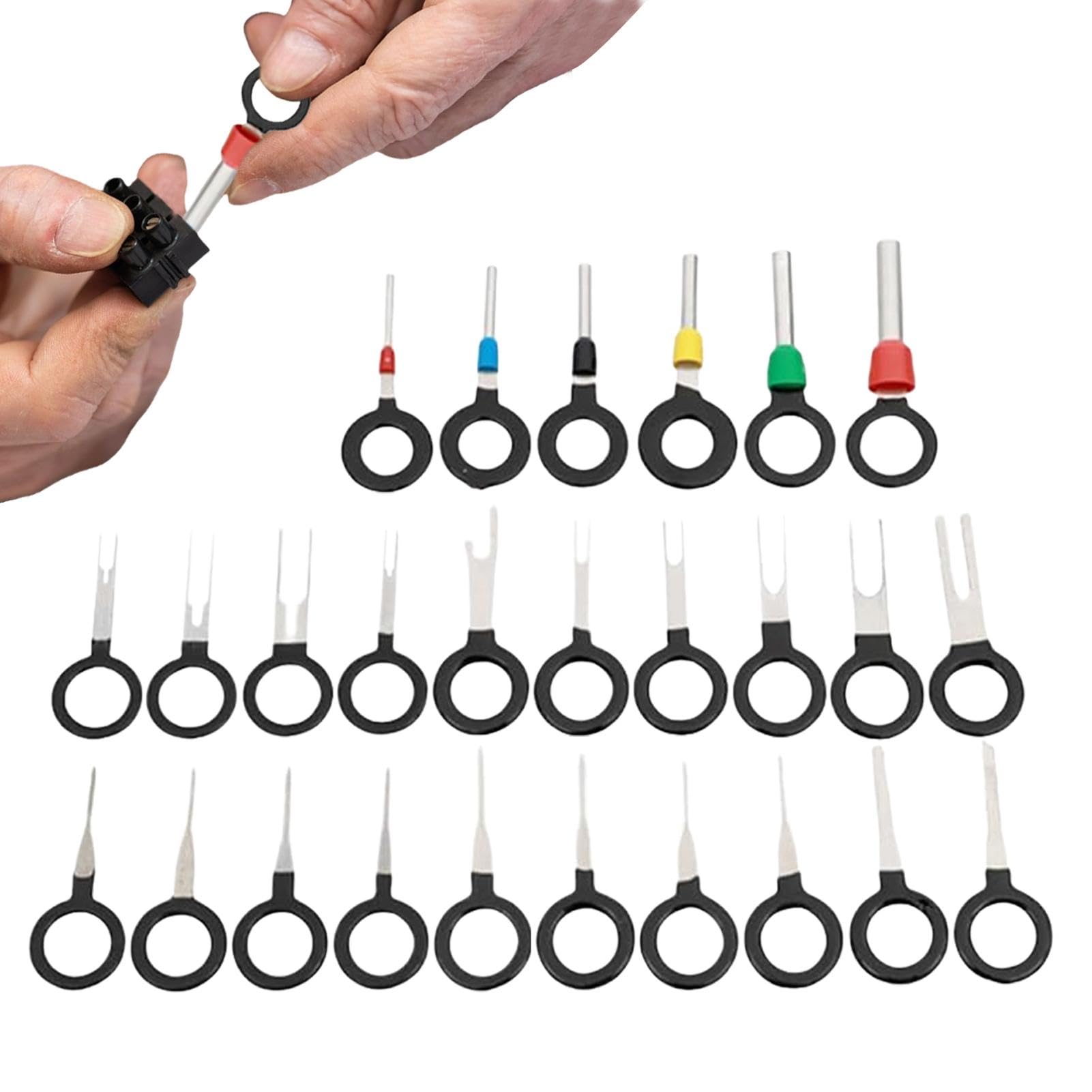 Husoiuy Entpinnungswerkzeug, Terminal-Auswerfer-Kit - Kabelklemmen-Entriegelungswerkzeug,Pin-Entfernungswerkzeug, 70-teiliges Set mit Schutzhülle, Nadel-Retraktor für die meisten Anschlussklemmen von Husoiuy