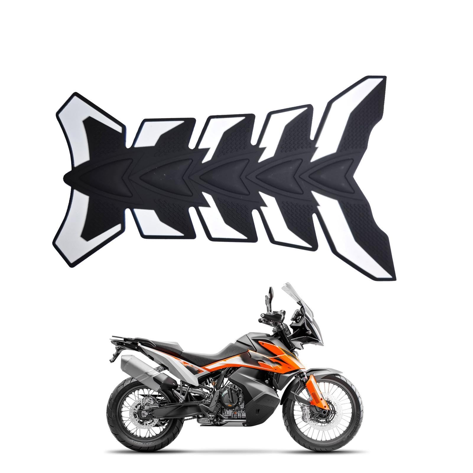 Husoiuy Motorrad-Tankschutz, 3D-Fischgräten-Aufkleber, Schutzaufkleber, Selbstklebender Schutzaufkleber, Motorradaufkleber für -Styling von Husoiuy