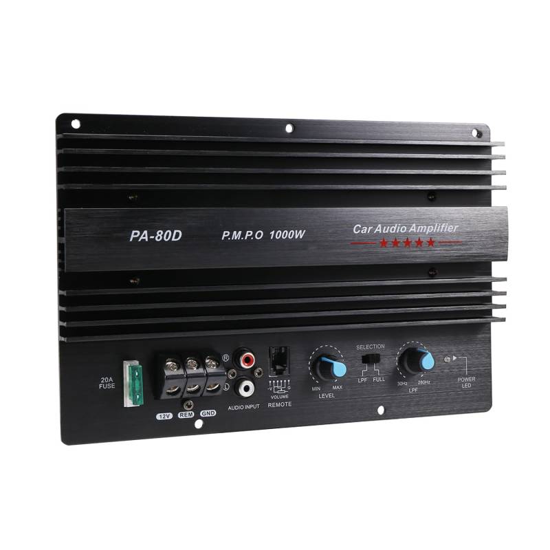 Huudngeje 12V 1000W Auto Audio Hoch Leistungs VerstäRker Amp Board Leistungs Starker Subwoofer Bass VerstäRker PA-80D von Huudngeje