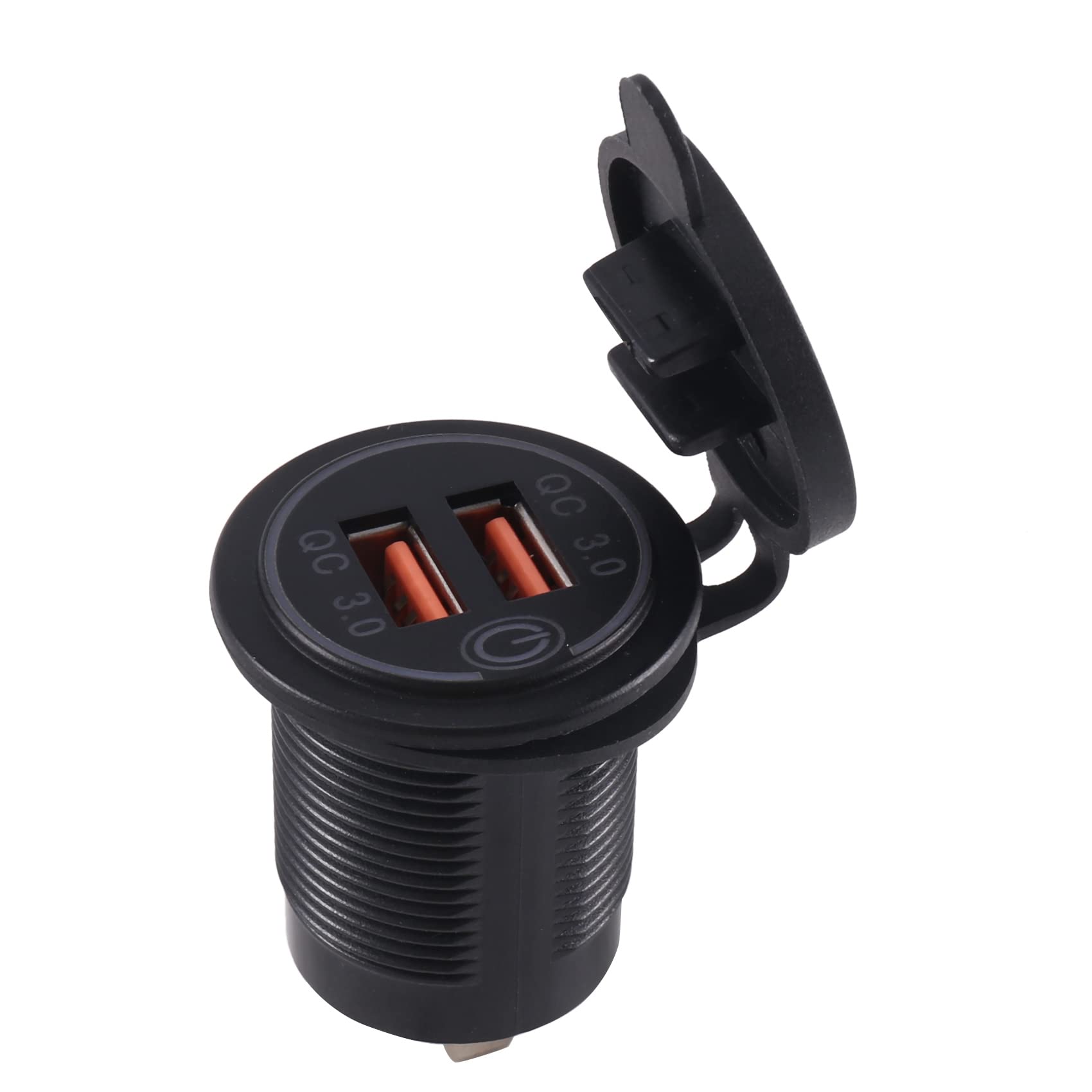 Huudngeje 12V 36W Quick Charge 3.0 Dual USB AutoladegeräT USB SchnellladegeräT mit Schalter für Boot Motorrad Limousine von Huudngeje