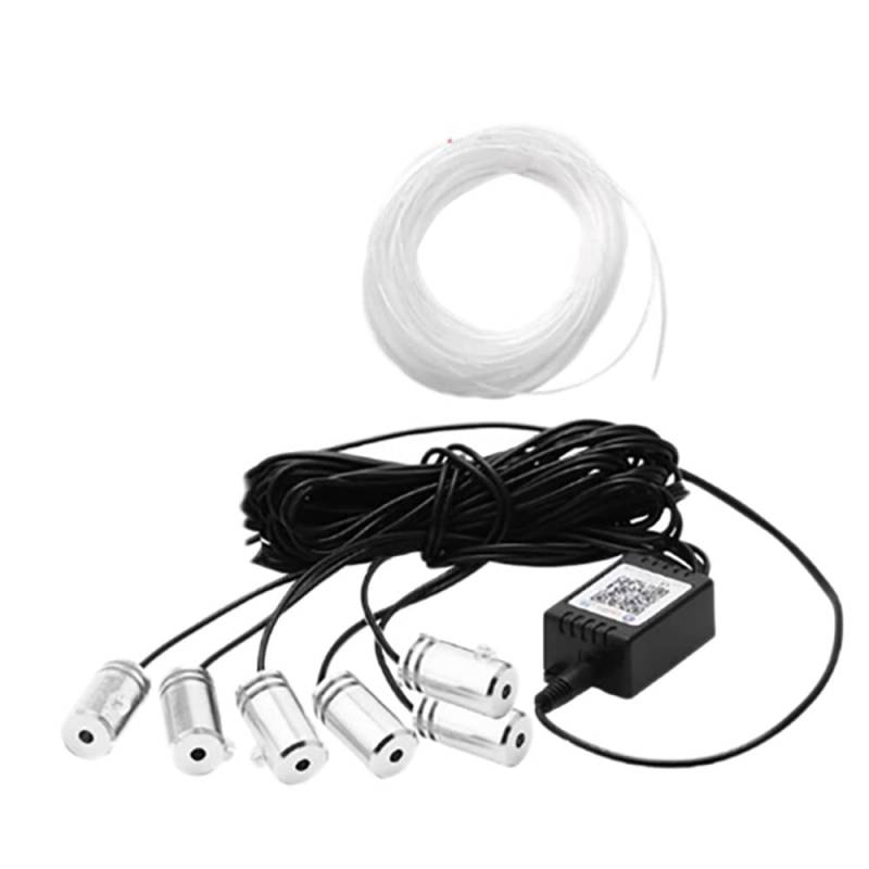 Huudngeje 6 im 1 RGB LED AtmosphäRe Auto Licht Innen Umgebungs Licht Fiber Optik Streifen Licht by App Control DIY Musik 8M Fiber von Huudngeje