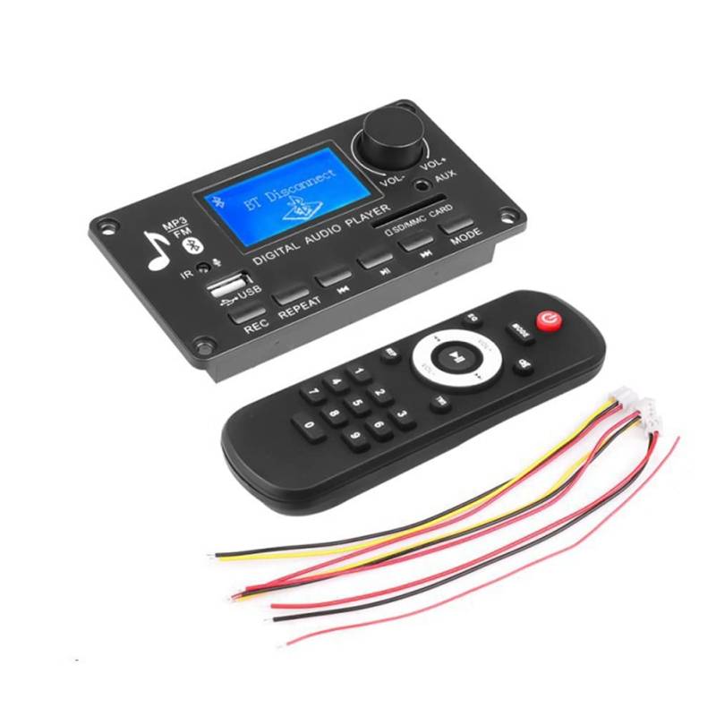 Huudngeje DC 12V MP3 Decoder Board VerstäRker Autoradio EmpfäNger MP3 Player Bluetooth V5.0 USB SD Modul MP3 FM AUX Aufnahme von Huudngeje