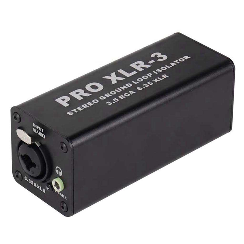 Huudngeje PRO XLR-3 Professioneller Stereo-Erdschleifen-Isolator 3,5 6,35 XLR Audio-Rauschfilter Rauschunterdrücker-Isolator für PC Einfach zu Bedienen von Huudngeje