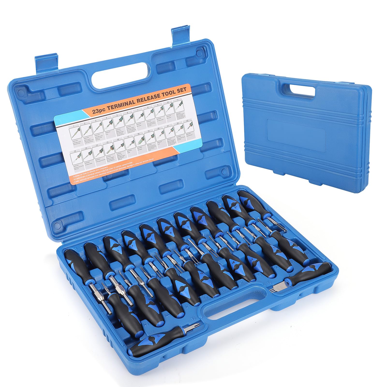 HuuppHip 23-tlg Auspinwerkzeug Kfz Set,Terminal Removal Tool kit,Entriegelungswerkzeug Kfz mit speziellem Aufbewahrungskoffer,Kfz-Steckwerkzeug-Set für die meisten Fahrzeugmodelle von HuuppHip