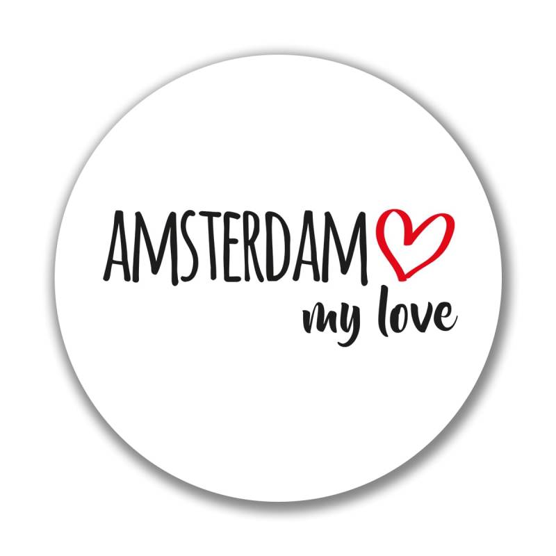 huuraa Aufkleber Amsterdam My Love Sticker Größe 10cm für alle Fans von Amsterdam Niederlande Geschenk Idee für Freunde und Familie von huuraa