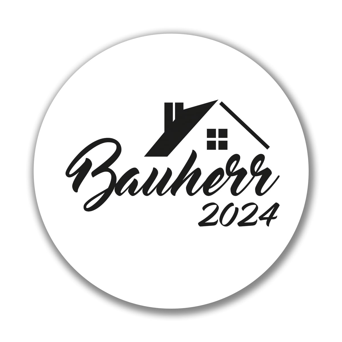 huuraa Aufkleber Bauherr 2024 Haus Sticker Größe 10cm mit Motiv für Bauherren Geschenk Idee für Freunde und Familie von huuraa