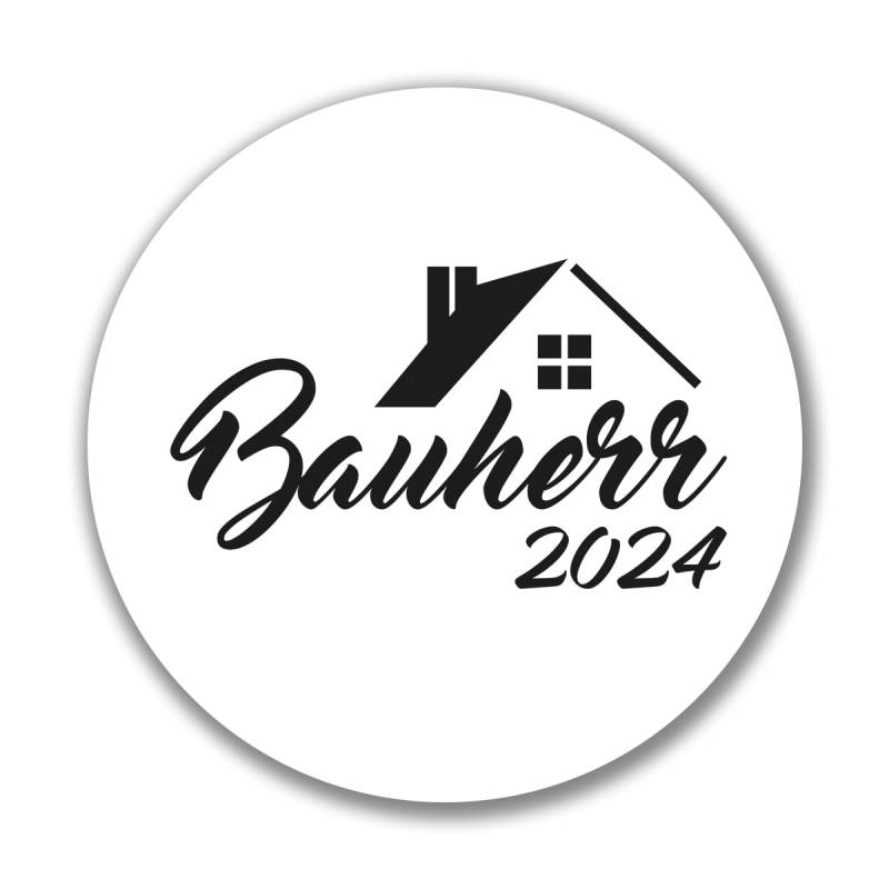 Huuraa Aufkleber Bauherr 2024 Haus Sticker 10cm mit Motiv für Bauherren Geschenk Idee für Freunde und Familie von Huuraa