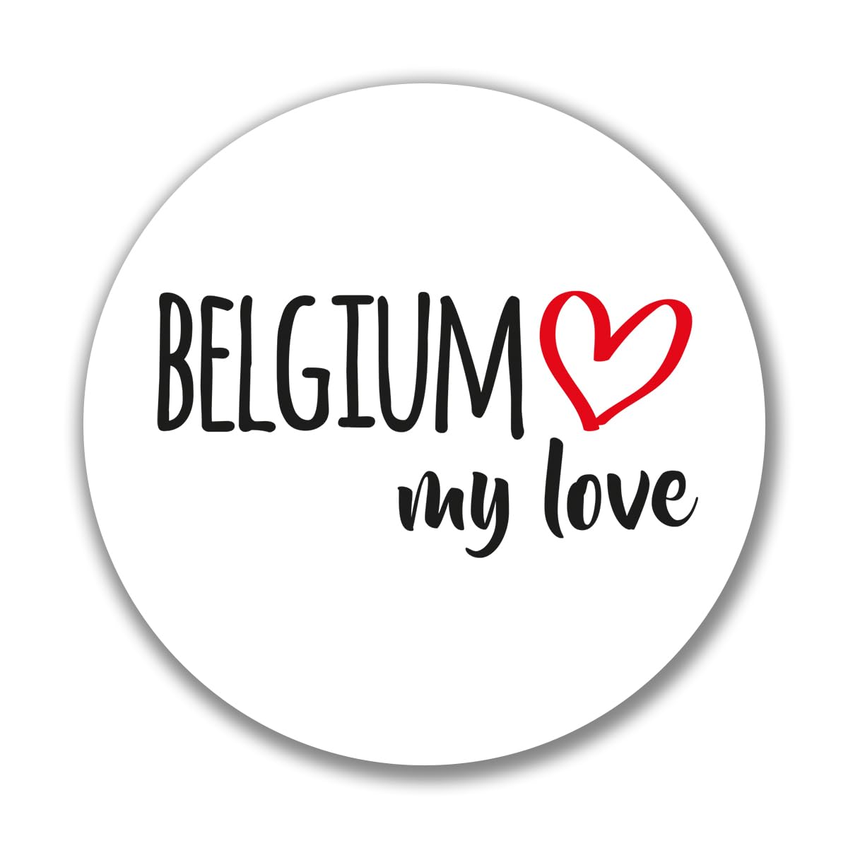 huuraa Aufkleber Belgium My Love Sticker Größe 10cm für alle Fans von Belgien Geschenk Idee für Freunde und Familie von huuraa