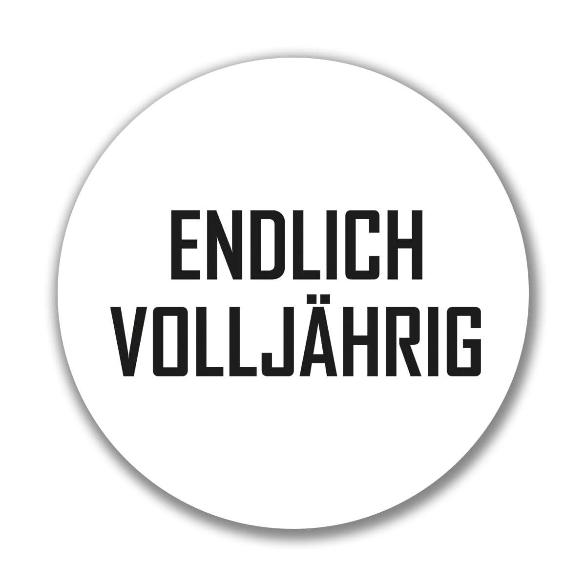 Huuraa Aufkleber Endlich Volljährig Schriftzug Geschenk Sticker 10cm Endlich Volljährig Geschenkidee von Huuraa