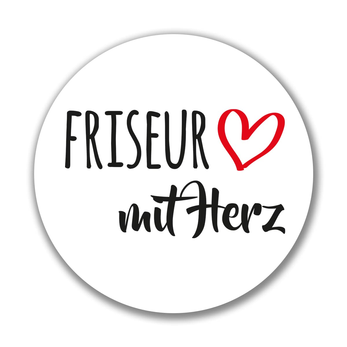 huuraa Aufkleber Friseur mit Herz Sticker 10cm mit Motiv für die tollsten Menschen Geschenk Idee für Freunde und Familie von huuraa