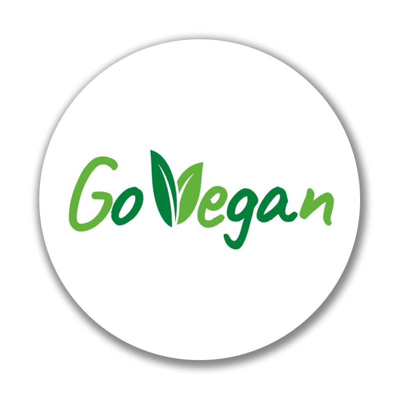 Huuraa Aufkleber Go Vegan Blätter Geschenk Sticker 10cm Go Vegan Geschenkidee von Huuraa