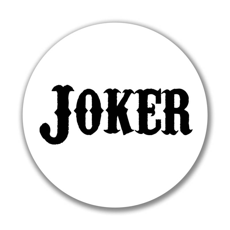 Huuraa Aufkleber Joker Schriftzug Sticker 10cm mit Motiv für alle Spieler Geschenk Idee für Freunde und Familie von Huuraa