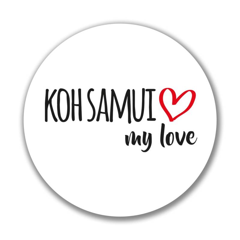 Huuraa Aufkleber Koh Samui my love Geschenk Sticker 10cm Koh Samui Geschenkidee von Huuraa