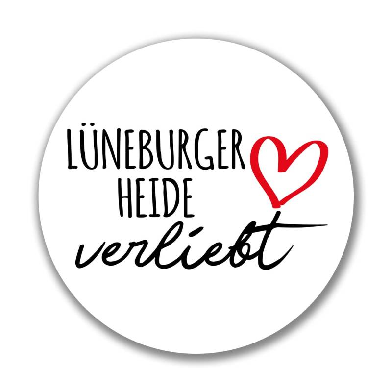 Huuraa Aufkleber Lüneburger Heide verliebt Geschenk Sticker 10cm Lüneburger Heide Geschenkidee von Huuraa