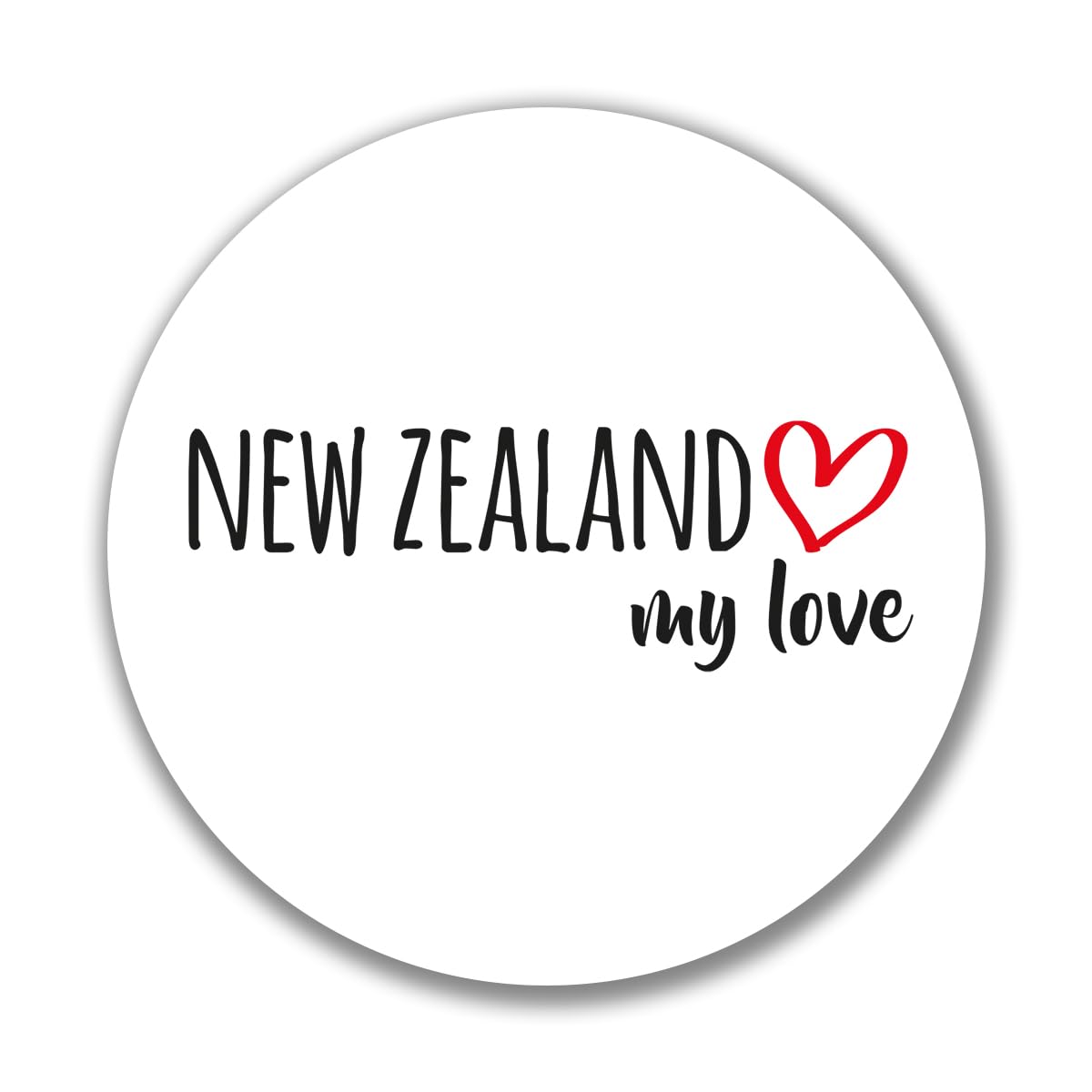 Huuraa Aufkleber New Zealand My Love Sticker 10cm für alle Fans von Neu Seeland Geschenk Idee für Freunde und Familie von Huuraa