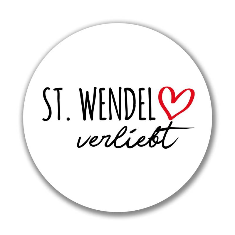 huuraa Aufkleber St. Wendel verliebt Sticker Größe 10cm mit Namen deiner Lieblingsstadt in Saarland Geschenk Idee für Freunde und Familie von huuraa