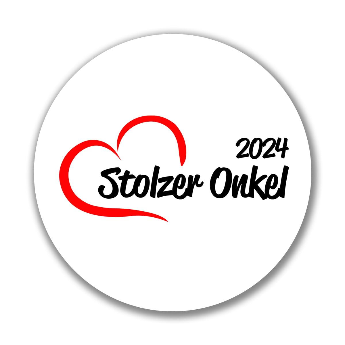 huuraa Aufkleber Stolzer Onkel 2024 Herz Sticker Größe 10cm mit Motiv für Deine lieblings Menschen Geschenk Idee für Freunde und Familie von huuraa