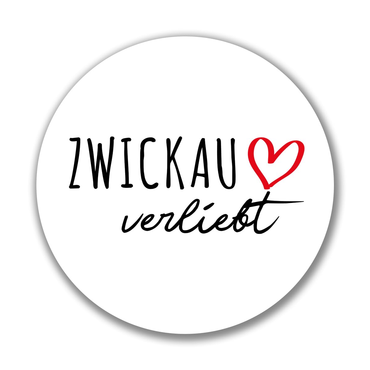 huuraa Aufkleber Zwickau verliebt Sticker Größe 10cm mit Namen deiner Lieblingsstadt in Sachsen Geschenk Idee für Freunde und Familie von huuraa