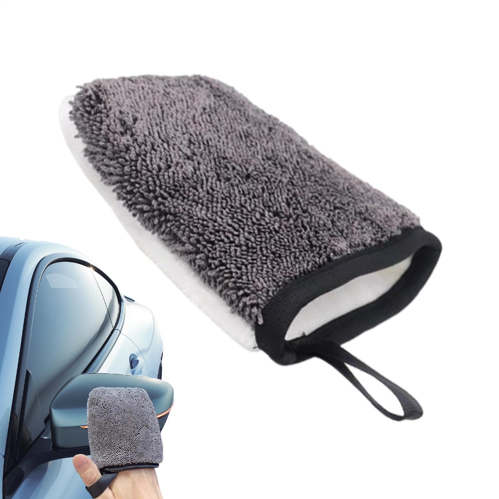 Huvqianu Car Wash Mitt, Auto Interior Leather Decontamination Gloves, Polyester Detailing Tool for Leather Seats, Effective Cleaning and Protection for Doors, Instrument Panel, and Wheels von Huvqianu