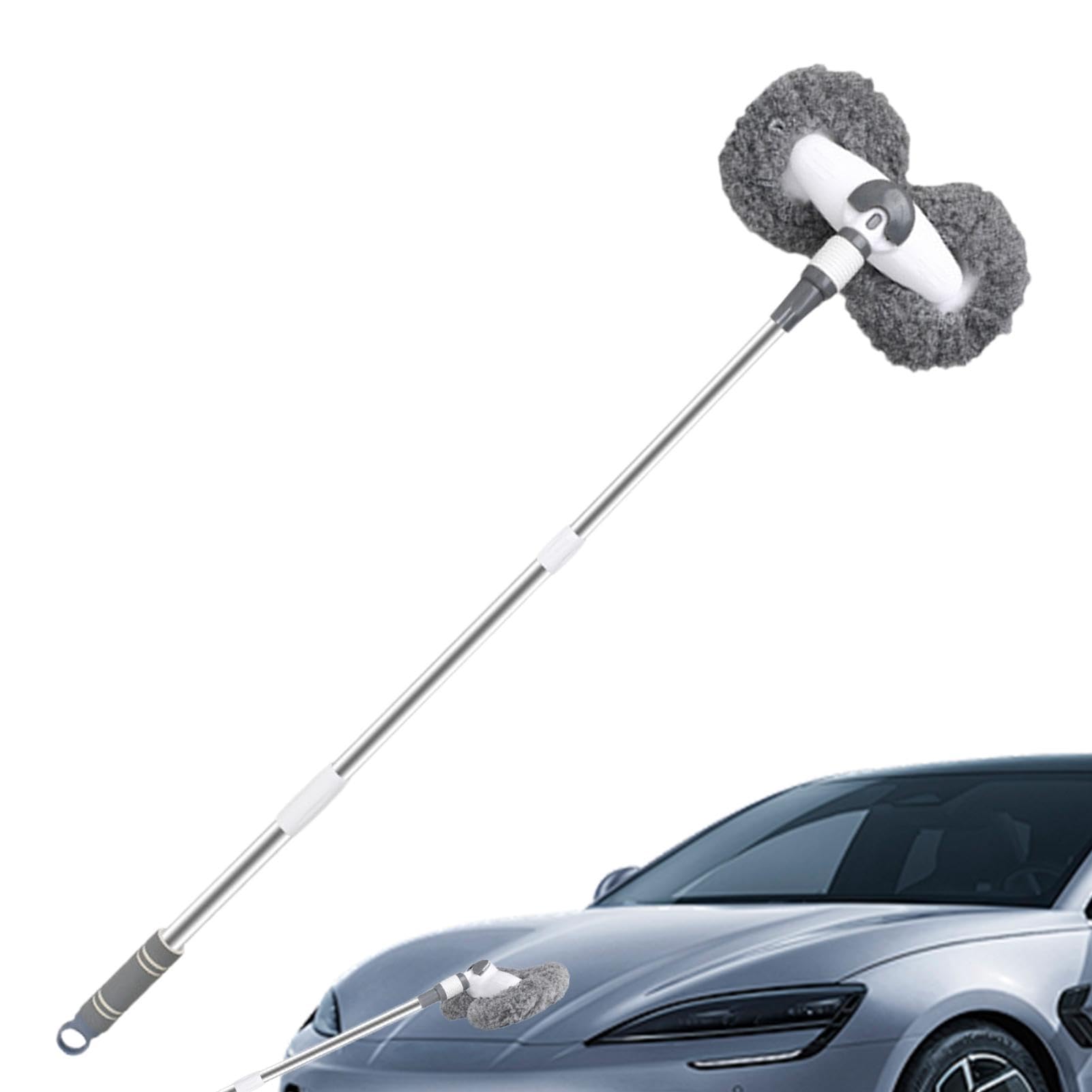 Huvqianu Car Washing Twin Head Mop | Double Head Car Wash Mop | Extendable Car Wash Mop | Microfiber Twin Head Mop, Car Cleaning Double Mop, Adjustable Car Wash Mop, Twin Head Car Mop von Huvqianu