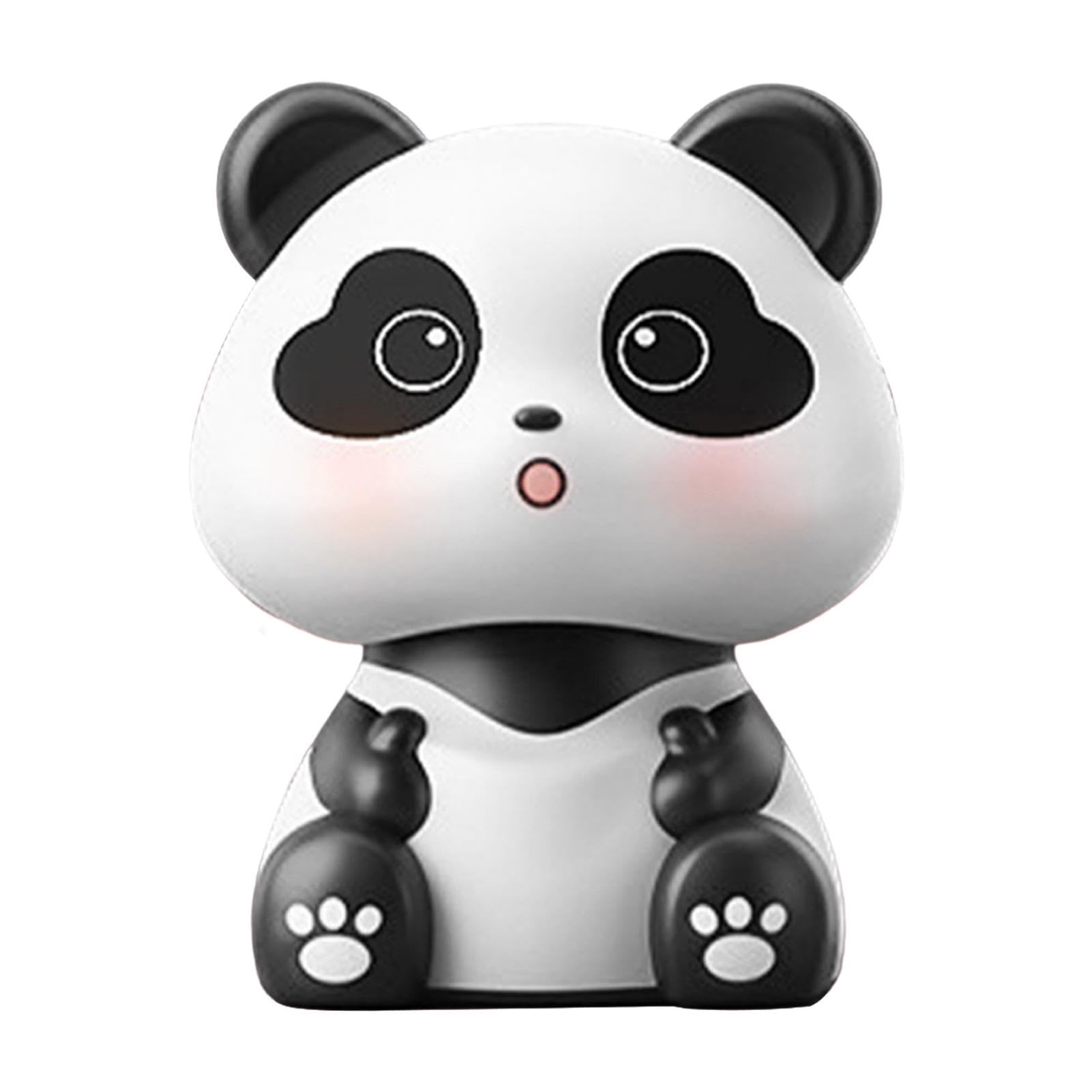 Huvqianu Panda-Armaturenbrett-Dekoration | Niedliche Panda-Autoverzierung | Panda Auto Armaturenbrett Dekor | Panda-Wackelkopf, Panda-Lufterfrischer, Panda-Telefonhalter, Panda-Figur aus Harz von Huvqianu