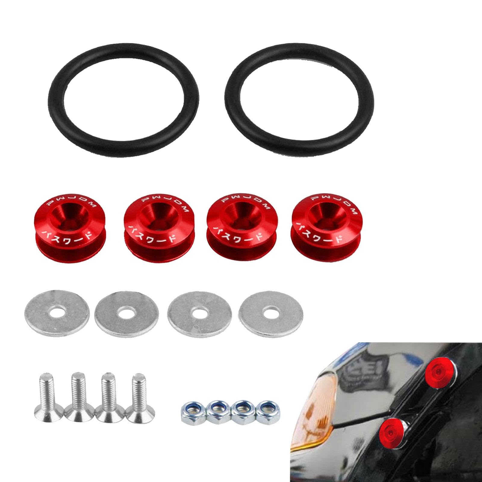 Auto Frontstoßstangen-Halterung Clip | Aluminium Stoßstange Schnellspanner Kit, Aluminium O-Ring Befestigung Clips für Auto Stoßstange Heckklappenabdeckungen von Huyeruie