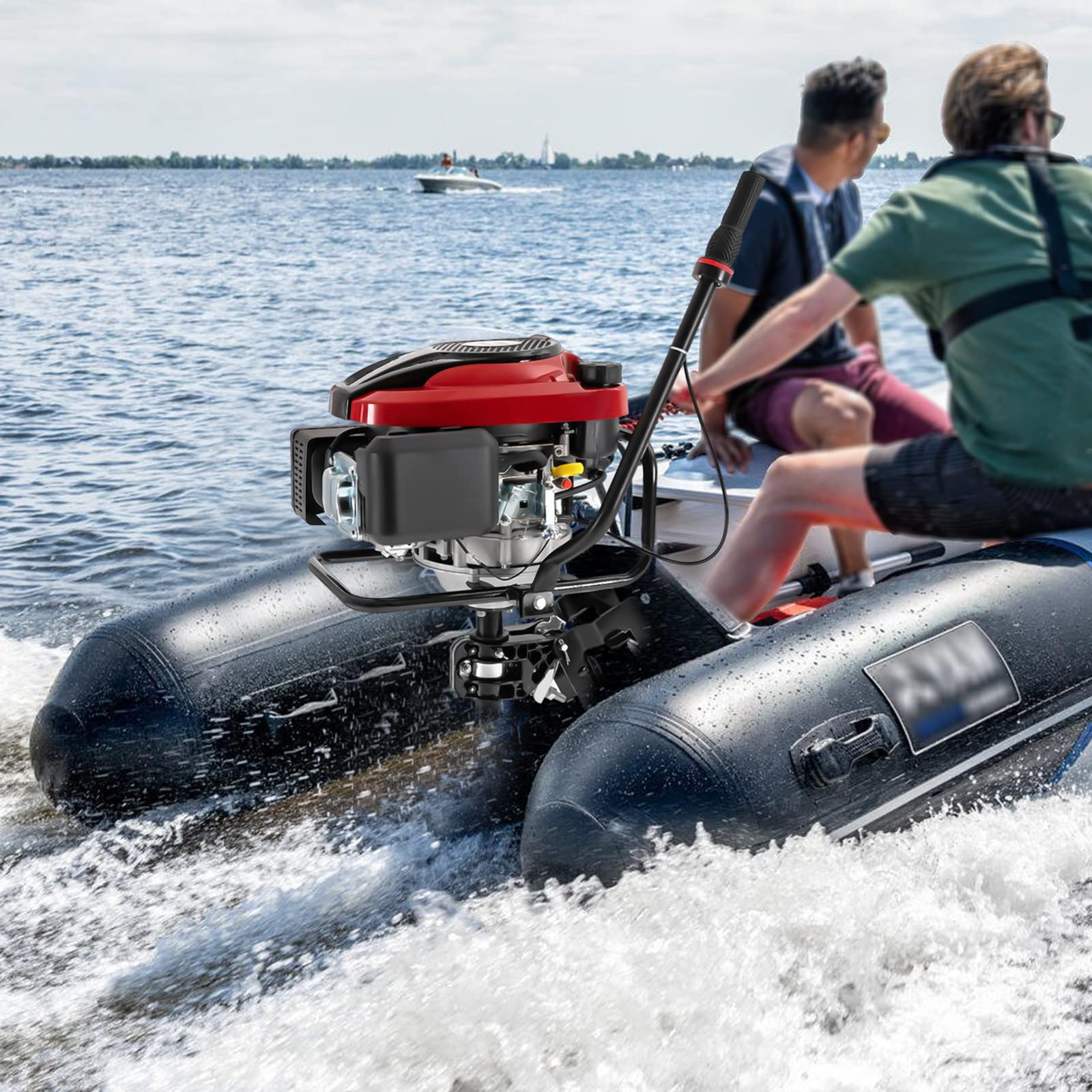 4-Takt-Außenbordmotor Benzin Bootsmotor 8 PS Luftgekühlt TCI Außenborder Luftkühlung Elektromotor Benzinmotor Bootsmotor für Schlauchboote, Fischerboote von HwZeQr