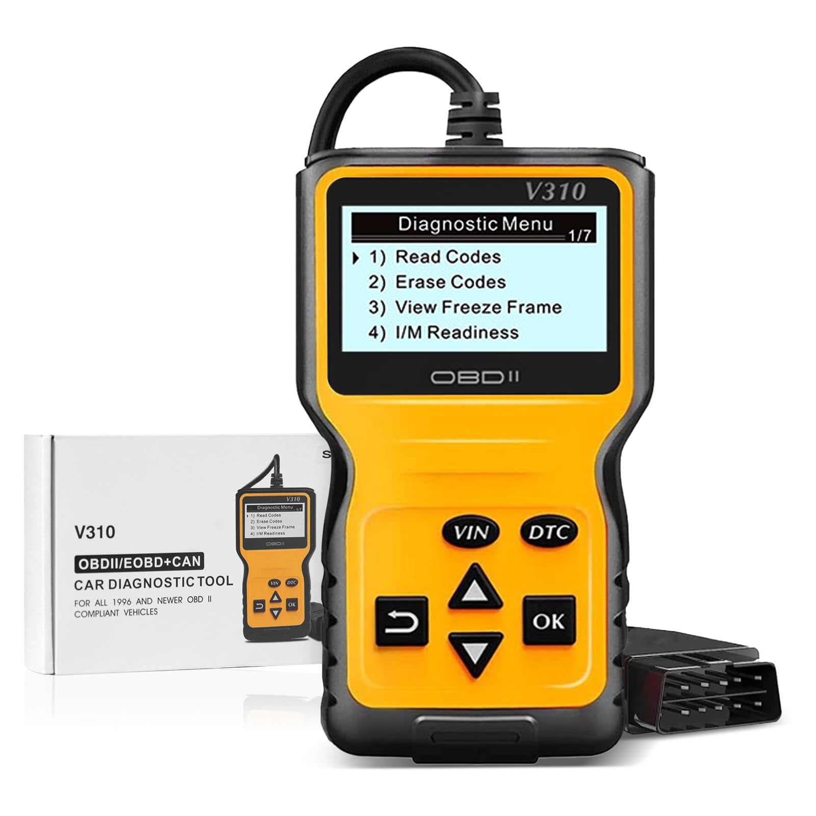 HyAdierTech OBD2 Diagnosegerät, V310 OBDII Diagnosewerkzeug mit Vollständigen OBD2 Funktionen, Motor Fehlercodeleser Auto Diagnosegerät, Scanner CAN Diagnosegerät für alle OBD II Protokoll Autos von HyAdierTech