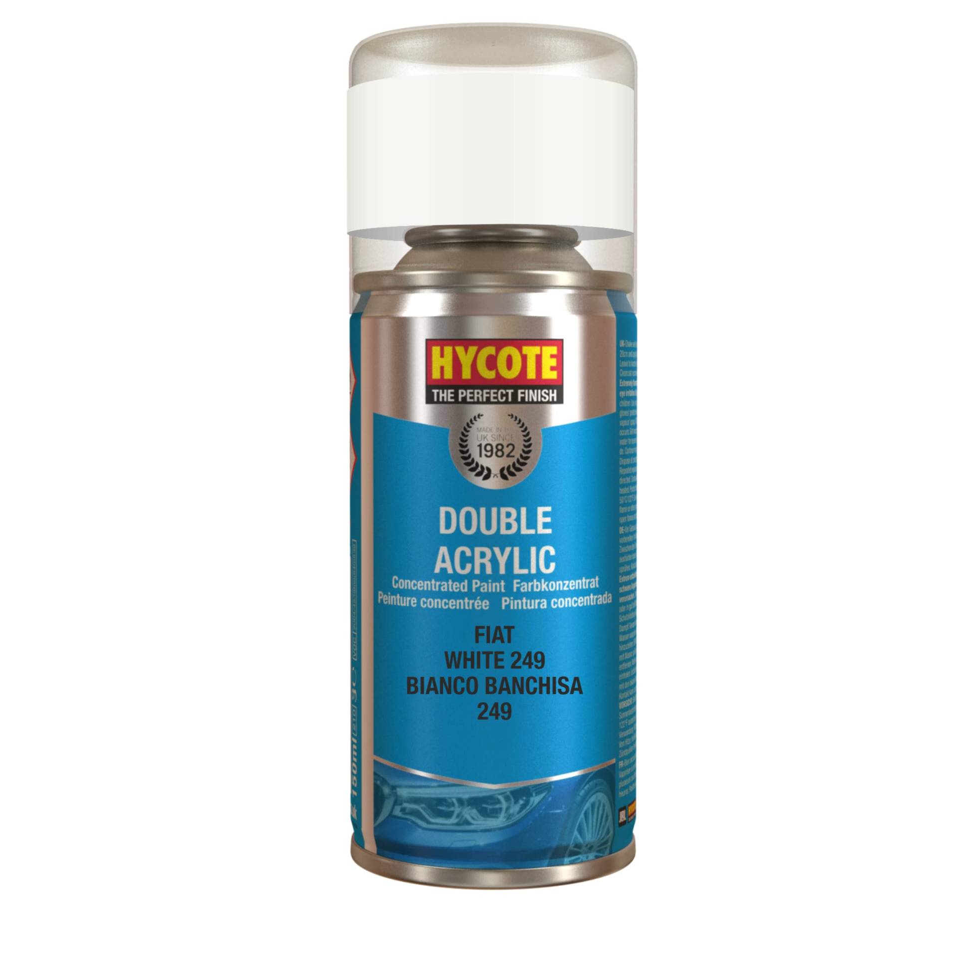 Hycote Doppel-Acryl-Aerosol-Auto-Sprühfarbe, FIAT – Weiß 249, 150 ml von Hycote