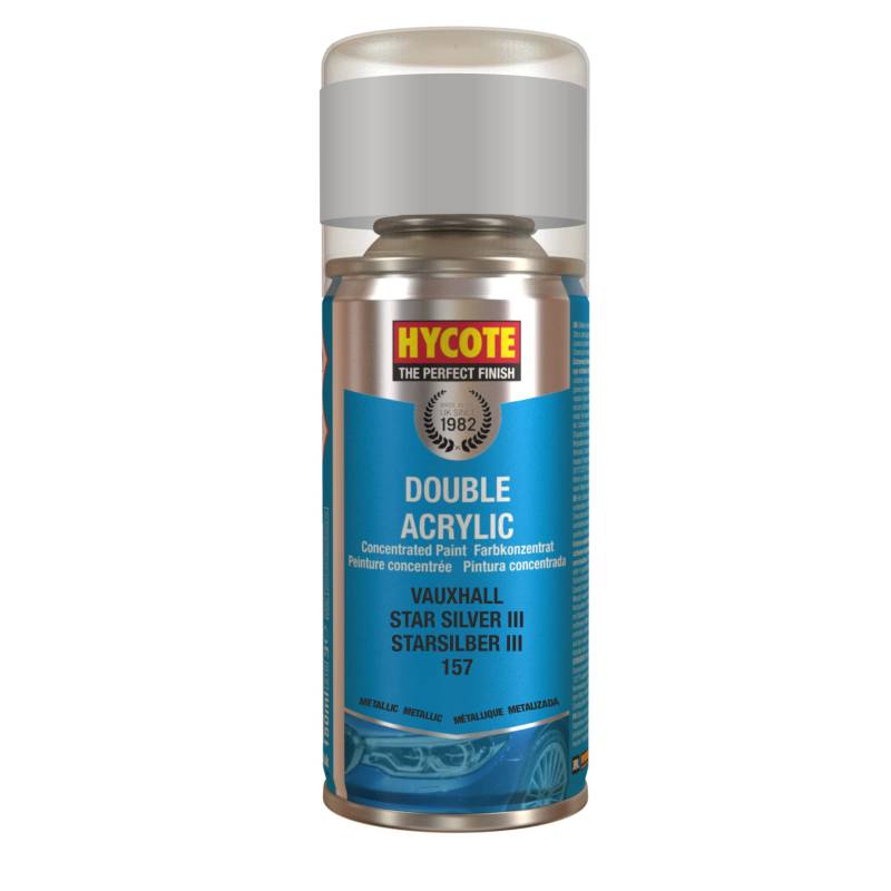 Hycote Doppel-Acryl-Aerosol-Auto-Sprühfarbe, Vauxhall – Star Silver III, 150 ml von Hycote