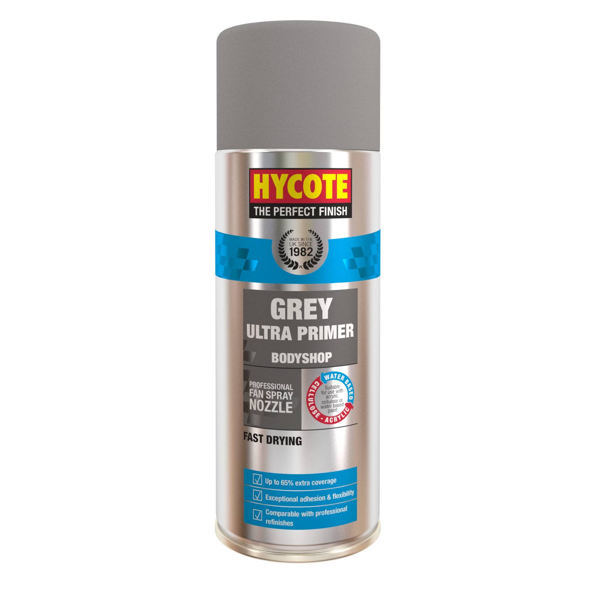 Hycote Schnelltrocknender Aerosol-Autospraylack, Grey Ultra Primer, 400 ml von Hycote