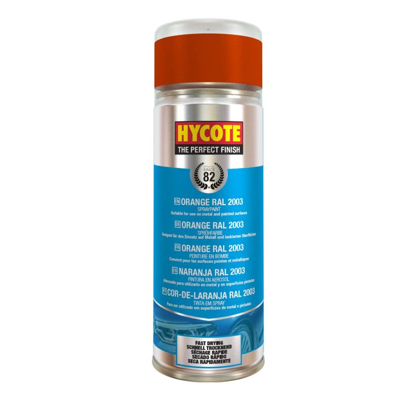 Hycote Schnelltrocknender Aerosol-Autospraylack, Orange RAL 2003, 400 ml von Hycote
