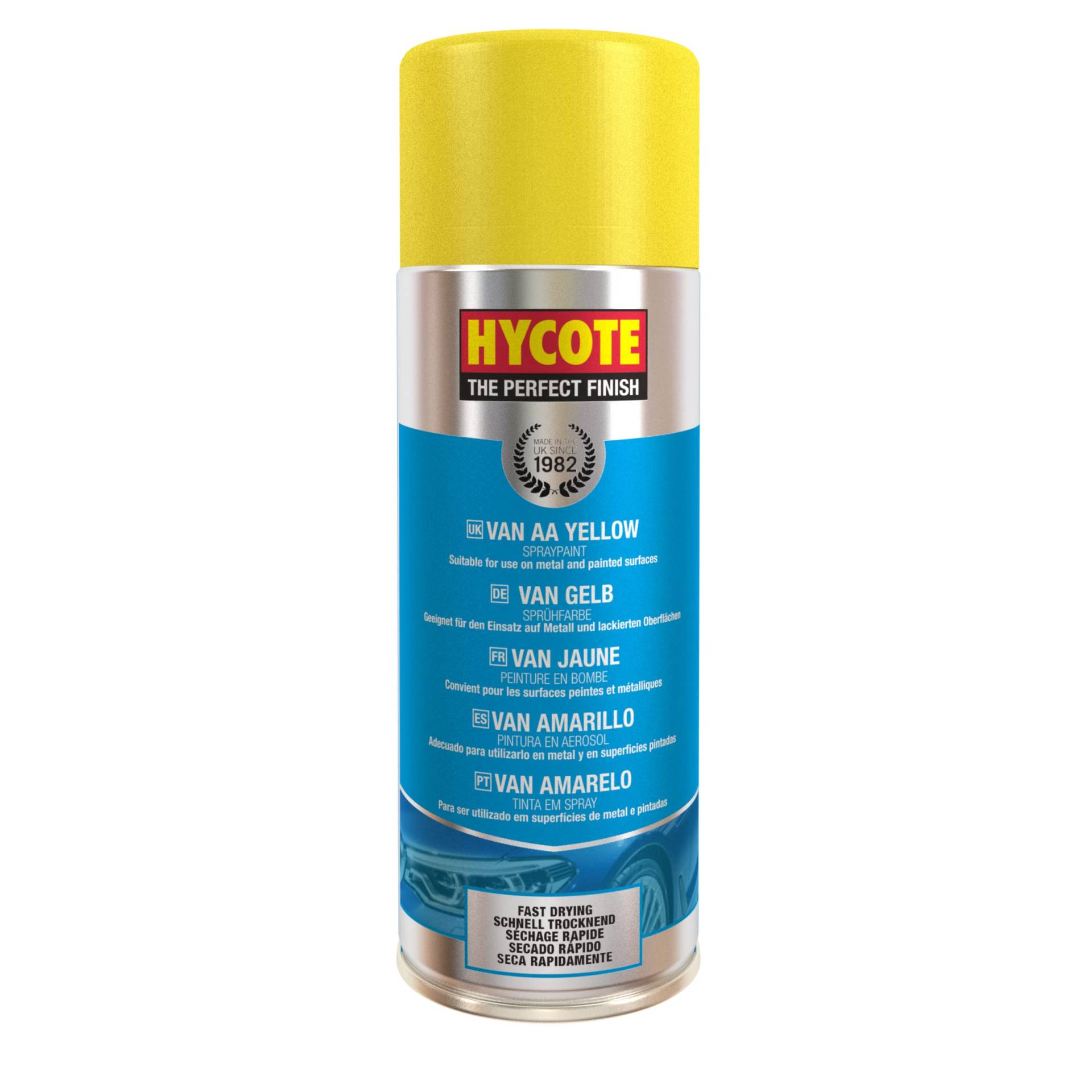 Hycote Schnelltrocknender Aerosol-Autospraylack, Van AA Gelb, 400 ml von Hycote