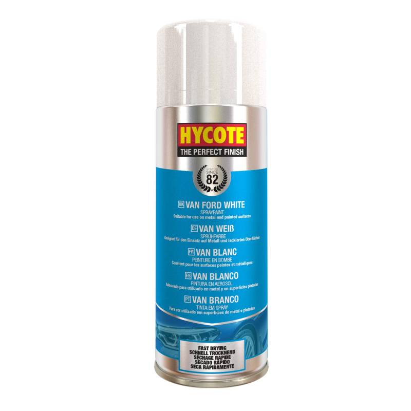 Hycote Schnelltrocknender Aerosol-Autospraylack, Van Ford White, 400 ml von Hycote