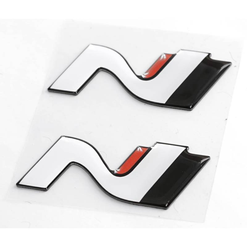 Hyundai 9999Z057168 Schriftzug N-Logo Batch Emblem, 2-teilig, Weiß von Hyundai