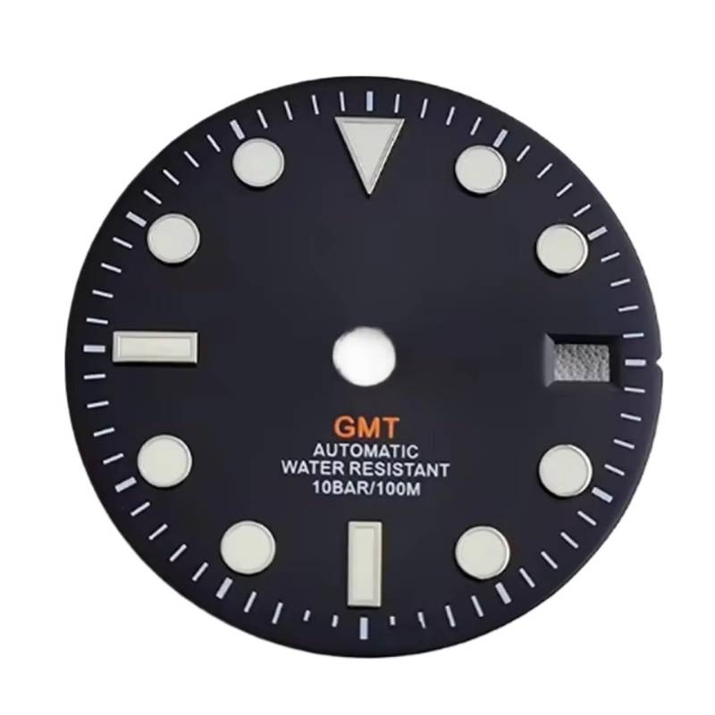 1 Stück 28,5 mm steriles Einzelkalender-C3-Leuchtzifferblatt for GMT NH-Serie 35 36 Uhrwerk mechanisches Uhrenzifferblatt-Zubehör(Orange) von Hyuwdai