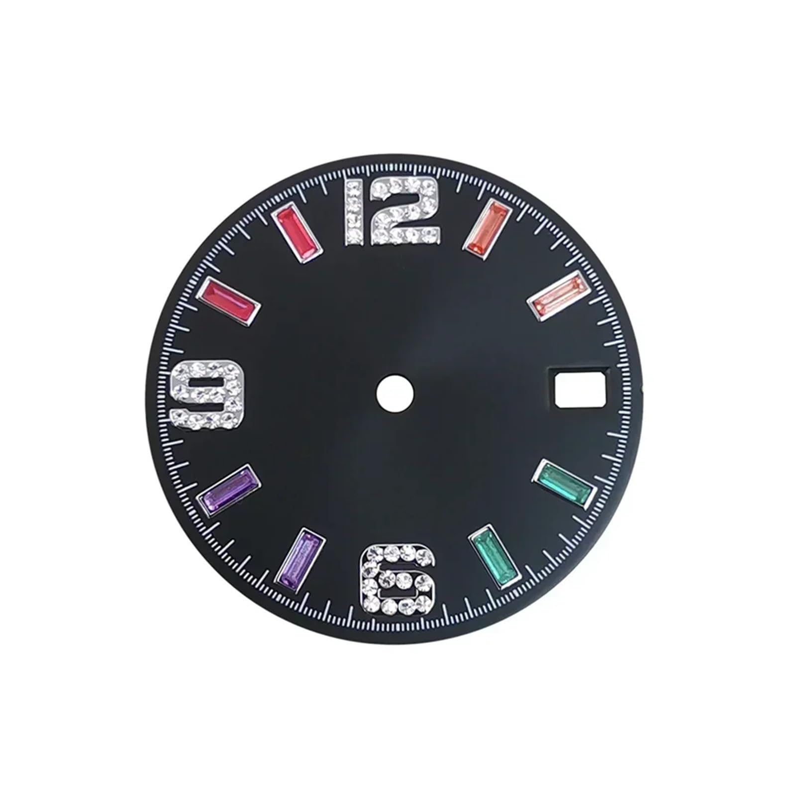 1 stücke 28,5mm NH35 Zifferblatt Stil Sonne Muster Regenbogen Skala Zifferblatt Uhr Zifferblatt for NH35 NH36 4R 7S Uhr Bewegung Änderung Teil DIY(Black) von Hyuwdai