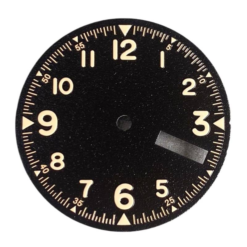 1 stücke 29mm Schwarz Weiß Leucht Fit NH35A Uhr Zifferblatt Gesicht Hand Set Datum Fenster for 3,8 Crown Dive männer Uhr Fall Zubehör(Black(NH36)) von Hyuwdai