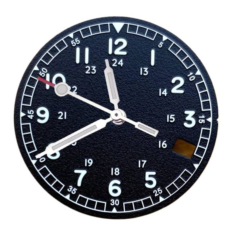 1 stücke 29mm Schwarz Weiß Leucht Fit NH35A Uhr Zifferblatt Gesicht Hand Set Datum Fenster for 3,8 Crown Dive männer Uhr Fall Zubehör(Black Set) von Hyuwdai