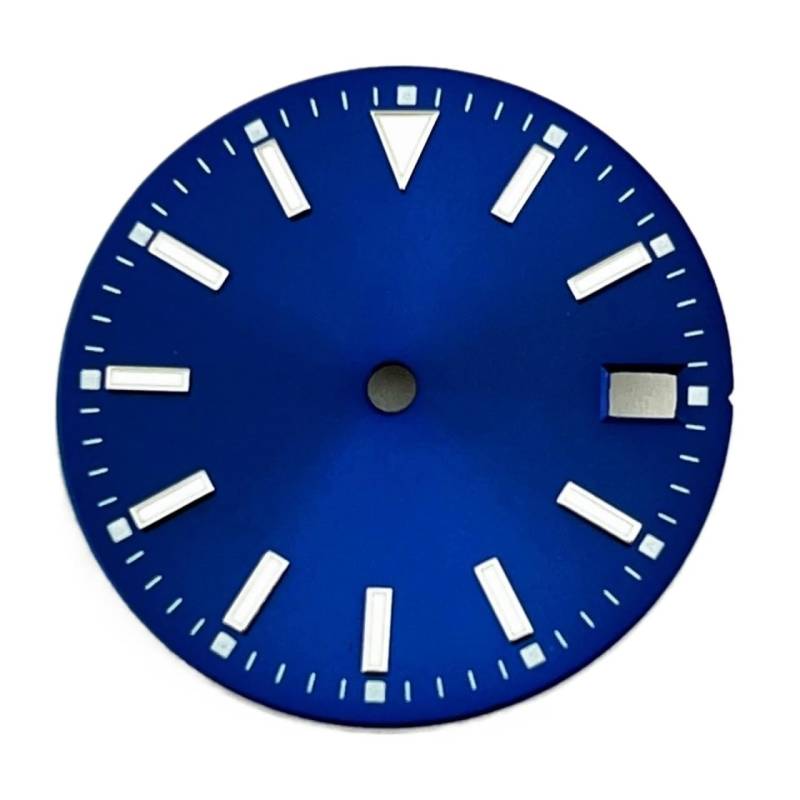 1 stücke NH35 28,5mm Uhr Zifferblatt Sterile Blau Leuchtende Fit NH35 Automatische Bewegung Uhr Zubehör Teile Mit Kalender Fenster(Blue) von Hyuwdai