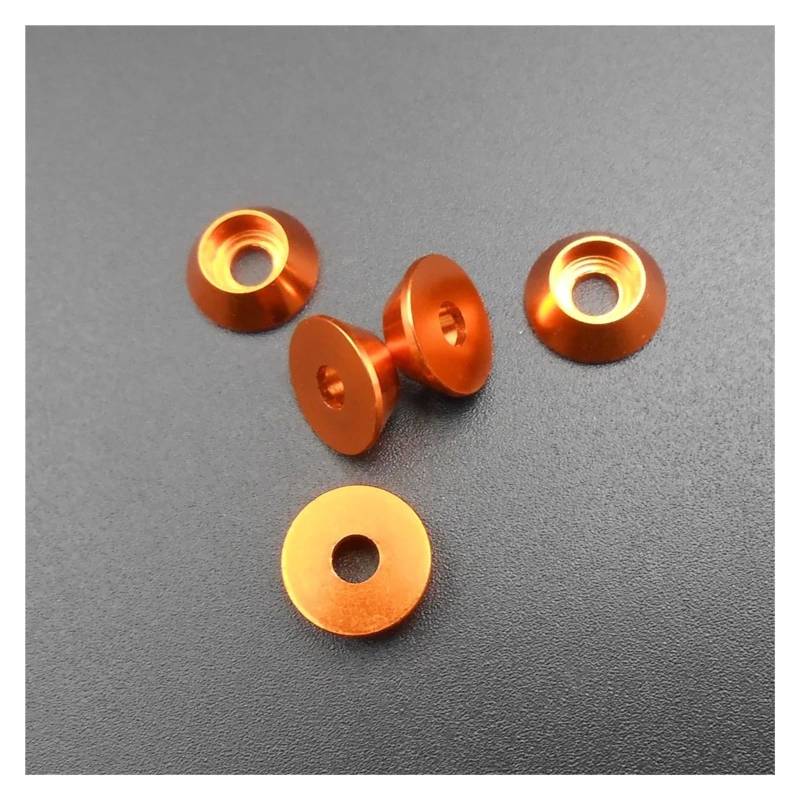 5 Stück x 3 mm M3 Aluminiumlegierung Innensechskant Unterlegscheiben Schraube Bolzen Unterlegscheiben orange eloxierte Oxidation 5 Stück/Packung von Hyuwdai